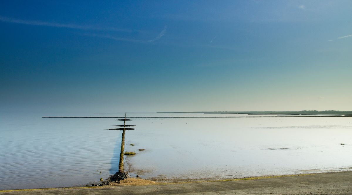 Stilte aan de waddenkust in de Provincie Groningen.