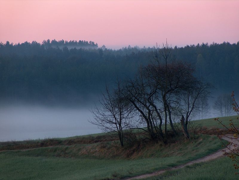 zamglony wschód na kaszubach