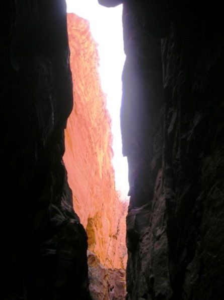 Jordan - Wadi Rum (narrow passage to Petra)