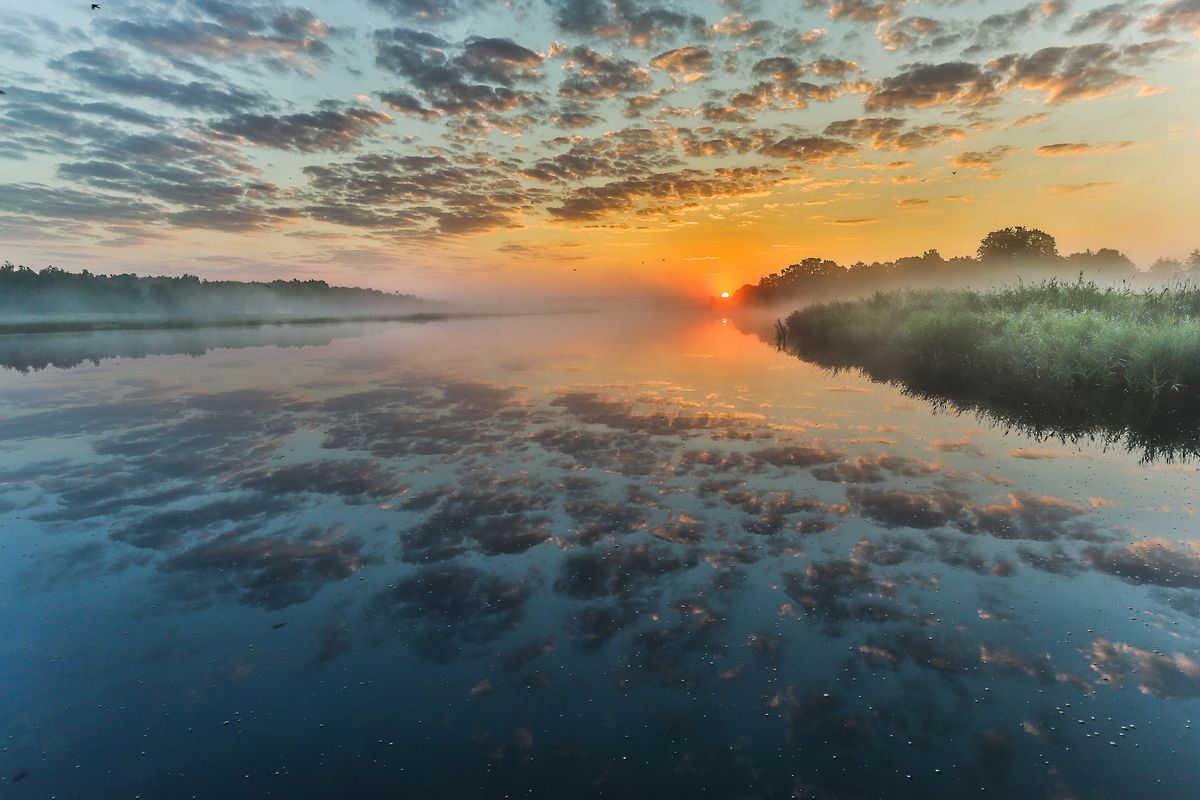 A beautiful morning on the Baltic Sea at the port of Prerow.