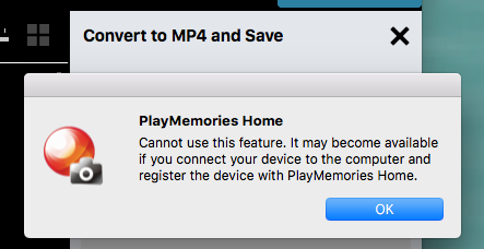Cannot use convert to MP4 and Save