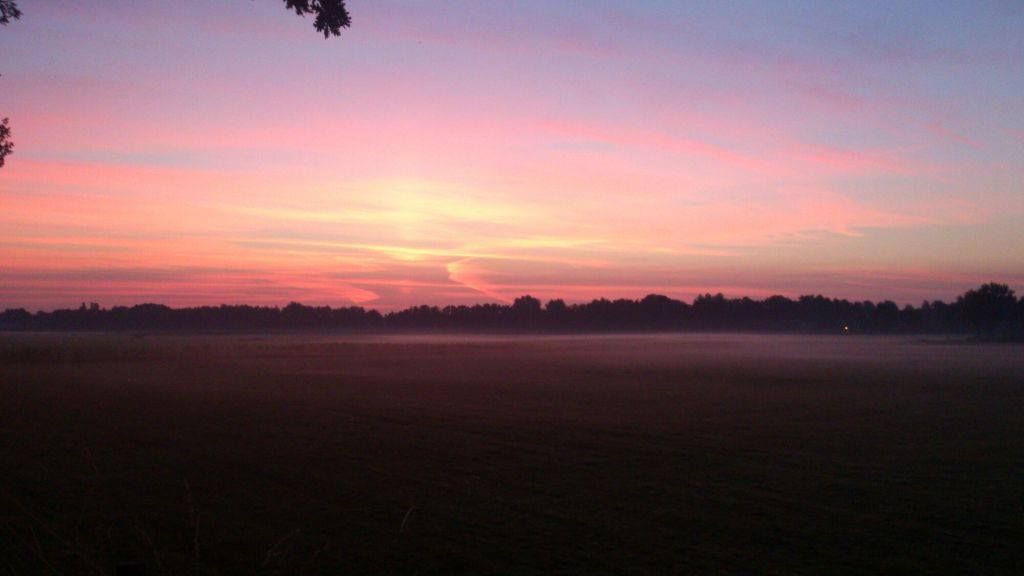 Helaas geen panorama van een ochtendlucht